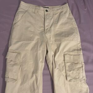 tan hollister cargo jeans size 8